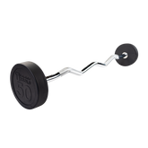 Rubber Coated Fixed Curl Barbell, 50lb